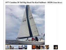 1977 catalina 30 tall rig sailboat for sale in new jersey