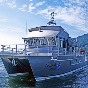 Dive support boat - R/V AUK - All American Marine - scientific research boat / catamaran / inboard