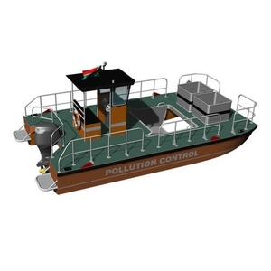 Pollution control boat - WARRIOR 8 - KND Naval Design - catamaran / outboard / aluminum