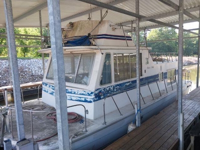 1973 Burns Craft 32' House Boat Located In Godfrey, IL - No Trailer