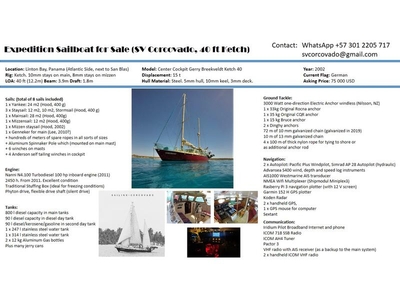 2002 Expedion Sailing Vessel Gerry Breekveldt Ketch 40 sailboat for sale in Outside United States