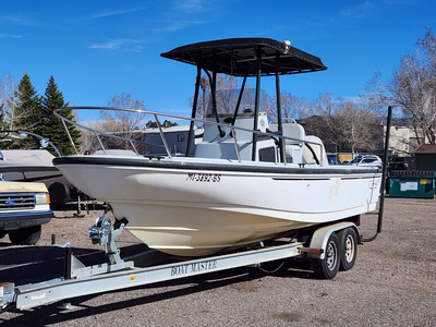 BOSTON WHALER OUTRAGE EX-POLICE ASSAULT BOAT TRAILER 225HP T-TOP PROJECT
