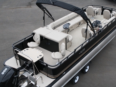 New 25 Triple Tube Pontoon Boat With A New 300 Hp And Trailer