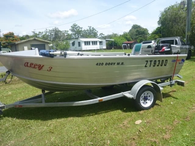 Quintrex 420 Wide Body Dory with Suzuki DT 30 Electric
