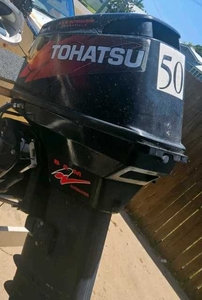 50hp Tohatsu outboard + steering/ control box & cables