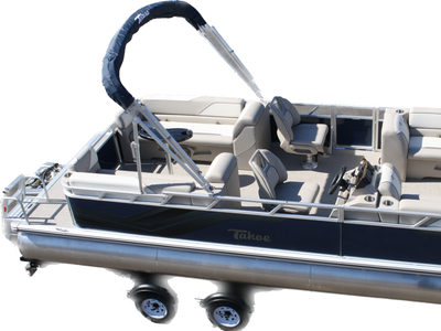 New 23 Quad Lounge Pontoon Boat With 115 Four Stroke And Trailer