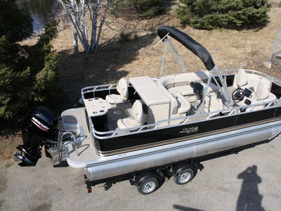 Triple Tube New 20 Fish And Fun Pontoon Boat-150 Four Stroke And Trailer
