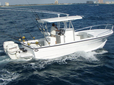 Outboard center console boat - 28 XL - Dusky Marine - twin-engine / sport-fishing / with cabin
