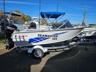 429 Seamaster Stacer, 60hp Mercury four stroke Command Thrust & alloy trailer