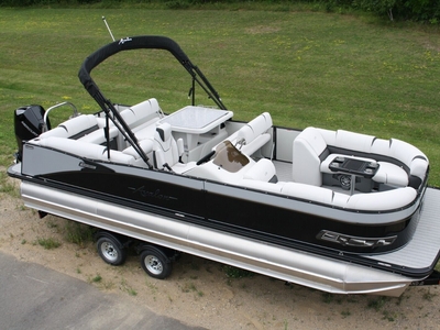 New 25 Ft. Pontoon Boat With 200 Hp Mercury And Dual Bunk Trailer