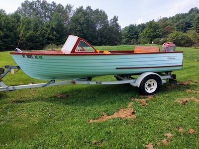 Classic 1959 16' Cruusers Inc Wooden Boat & 1958 Merc Mark 58 With Trailer58