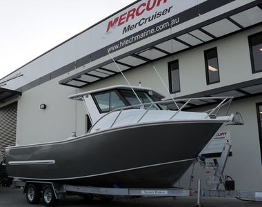 7.5M Plate Aluminium boat fitted with a Mercury Diesel twin turbo V8 Engine