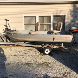 12ft. GAMEFISHER Aluminum Boat And 9.9 Hp Motor For Sale, Used