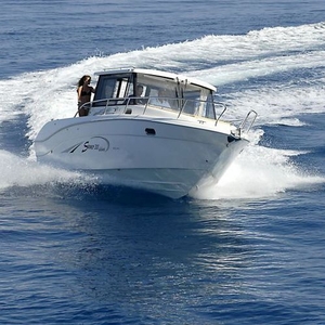 Outboard cabin cruiser - 300 Deluxe - SAVER S.R.L. - twin-engine / hard-top / with enclosed cockpit