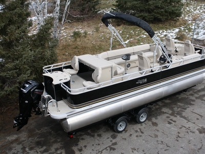 New 24 Two Tube Pontoon Boat With 115 Hp And Trailer