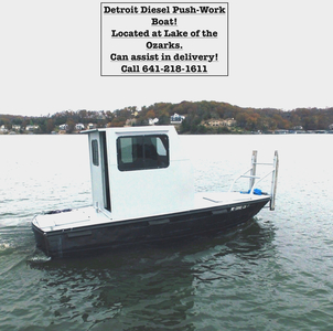 22’ Steel Push Boat - Work Boat - Cab Pilot House - Diesel!