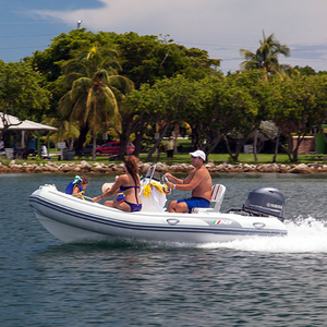 Outboard inflatable boat - 14 VST - AB Inflatables - rigid / open / side console