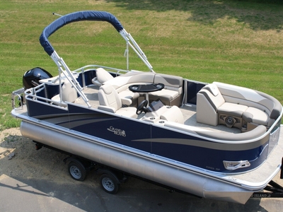 Two Tube-New 21 Ft Pontoon Boat With 90 Hp And Trailer