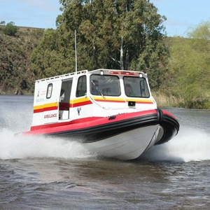 Ambulance boat - Falcon Inflatables - outboard / rigid hull inflatable boat