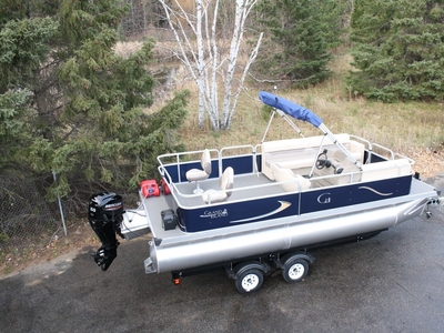 New 20 Ft Rear Fish Pontoon Boat-60 Four Stroke And Trailer