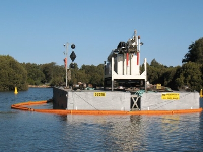 Custom 12.2m x 7.38m modular pontoon barge