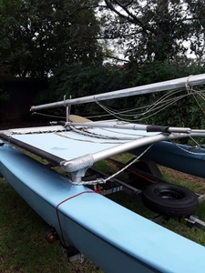 Sail boat. Boat and trailer are ready to go