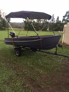 Quintrex Dingy Boat 12ft with 4hp Mercury Motor and Boat Trailer
