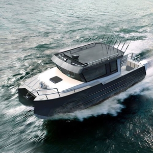 Catamaran express cruiser - BM34 - Bering Yachts - outboard / twin-engine / displacement
