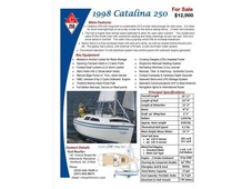 1998 Catalina 250 mark II Wing Keel sailboat for sale in North Carolina