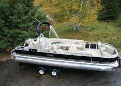New 24 Two Tube Pontoon Boat With 90 Hp And Trailer