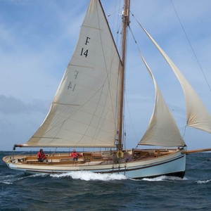 Classic sailboat - Merlin 48 - Cockwells - with bowsprit / cutter / gaff rig