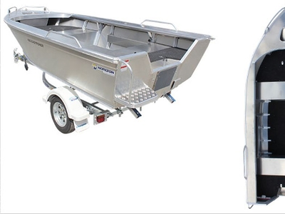 Brand new Horizon 450 Easyfisher Deep V open tiller steer aluminium boat in stock and reduced.