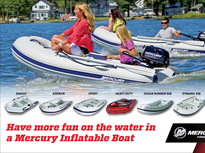 Brand new top quality Mercury Inflatable Boats at heavily discounted prices!
