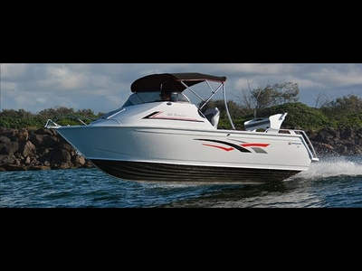 New Horizon 529 Scorpion Aluminium cuddy cabin available as hull only, hull and trailer of full package with a Mercury EFI 4 stroke.