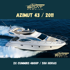 Azimut 43 Fly, 2011, Cummins 480hp, 550 Horas / Intermarine