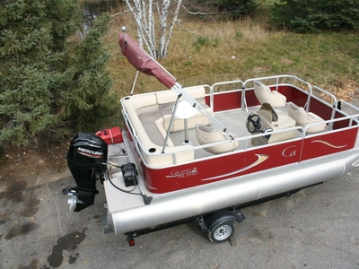 New 18 Grand Island Pontoon Boat-50 Four Stroke And Trailer