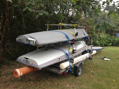 2000 Laser or Sunfish Trailer with Seitech Padded Racks for Two Sailboats sailboat for sale in Florida