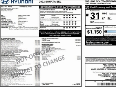 Certified Used 2022 Hyundai Sonata SEL FWD