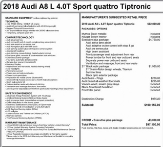 Used 2018 Audi A8 L 4.0T Sport quattro