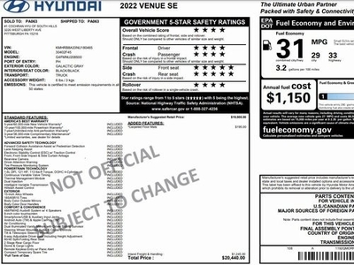 Certified Used 2022 Hyundai Venue SE FWD