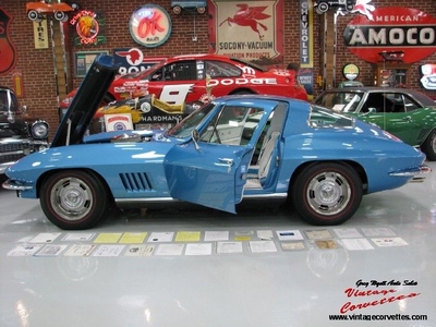1967 Chevrolet Corvette Duntov Coupe Marina Blue White Interior 390 Air
