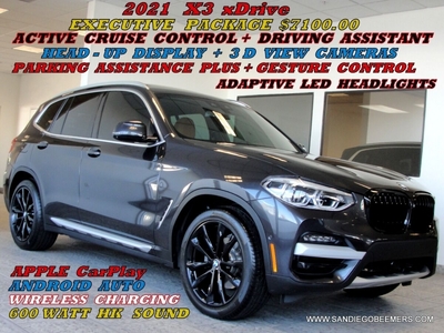 2021 BMW X3 xDrive30i xLine EXECUTIVE PKG+HUD+ACTIVE CRUISE+HK for sale in San Diego, CA