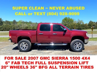 2007 GMC Sierra 1500 SLE CREW CAB 4X4 PICK UP 6 FAB TECH LIFT 158K MI $17,999