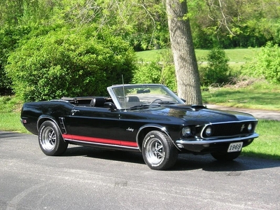 1969 Ford Mustang Hard TO Find Triple Black V8 Convertible For Sale