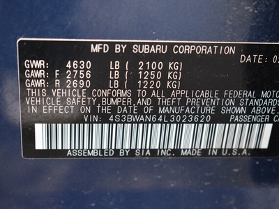 2020 Subaru Legacy Limited in Highland Park, IL