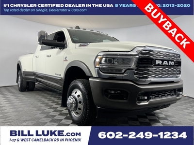 PRE-OWNED 2019 RAM 3500 LIMITED MEGA CAB DUALLY WITH NAVIGATION & 4WD